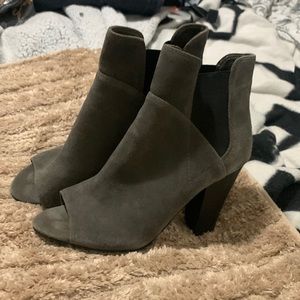 Gray suede booties worn once